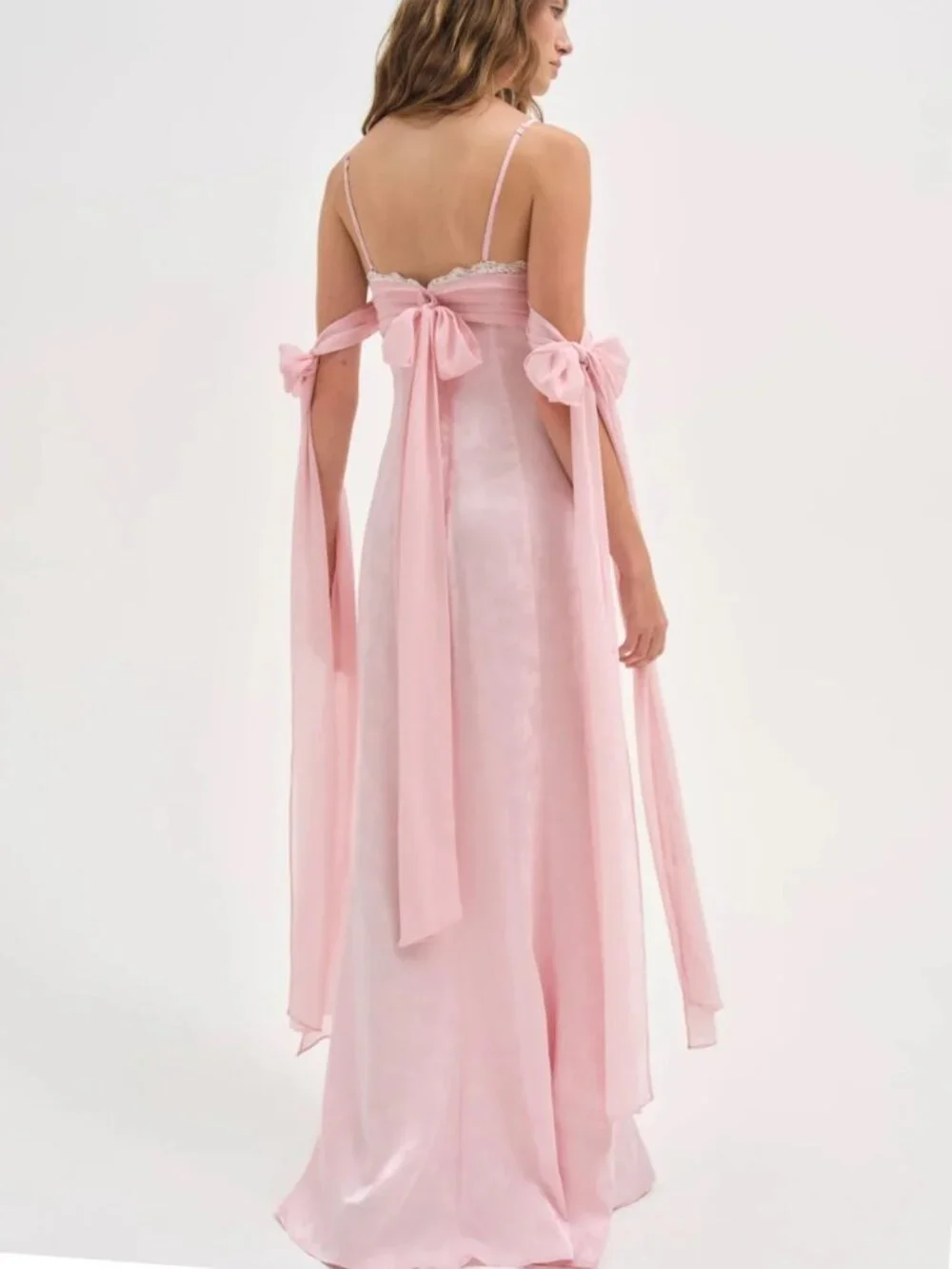 NEW $489 FOR LOVE AND LEMONS SHEILA PINK JACQUARD MAXI DRESS SIZE M - Picture 2 of 15